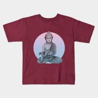 Buddha with dog 1 Kids T-Shirt